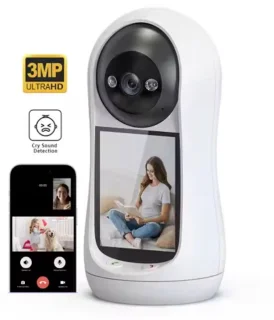 Babyfoon met Camera - Tweeweg Video & Audio - Baby Monitor - Lichaamstracking - WiFi Camera - Beweging Detectie & Alarm - Video oproep - Intercom - Smart 2MP Baby Security Camera - IP Wireless CCTV Surveillance