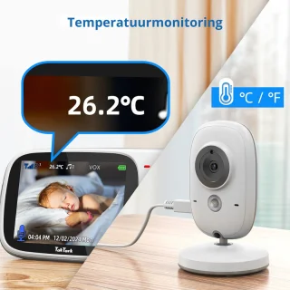 Babyfoon met Camera - Baby Monitor met Geluidsdetectie - Babyfoon met Camera - Wit/1 Stuks