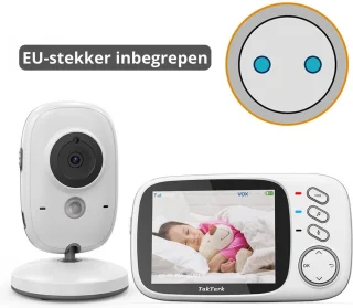 Babyfoon met Camera - Baby Monitor met Geluidsdetectie - Babyfoon met Camera - Wit/1 Stuks