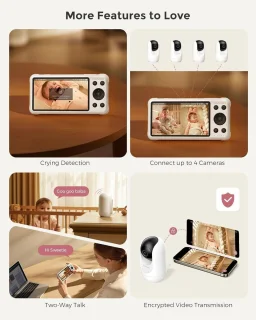 WiFi Babyfoon Extra Camera met 1080P Scherm en Wandhouder - Slimme Babymonitor