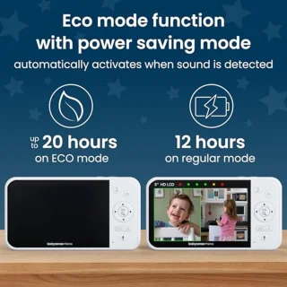 5 inch HD-video babyfoon met camera en audio - Gedeeld scherm, nachtlampje, babygeluidsmachine zonder wifi