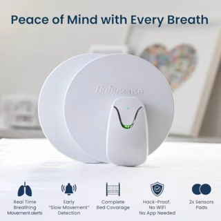 HD Babyfoon en Ademhalingsmonitor met Realtime Waarschuwingen - Medisch Gecertificeerd, 2-in-1 Contactloze Monitor voor Volledige Beddekking