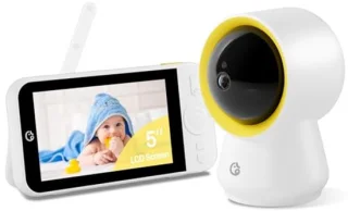 Slimme Babyfoon zonder Wifi met Camera en Audio - 5 inch IPS 1080P, 6000 mAh Batterij, 3000 m Bereik, 24 Uurs Bewaking en AI Geluidsdetectie