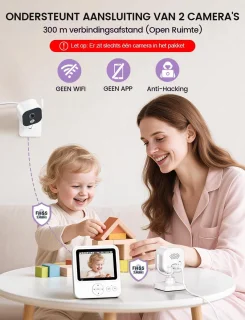 Babyfoon camera 2,8 inch HD met Nachtzicht en Temperatuursensor