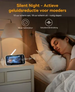 Sytifro Babyfoon met 2 Camera – Baby Monitor met standaard en VOX-modus - zonder wifi, bescherming van de privacy en veiligheid van de baby - Hondencamera - Huisdiercamera - Temperatuursensor - Terugspreekfunctie - Video & Audio - Wit