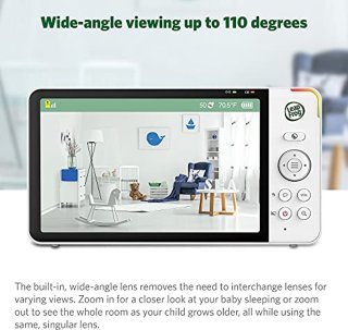 Wat vinden we goed aan de Video babyfoon met 5 inch 720p HD display, 360° Pan & Tilt, 8x zoomcamera, kleuren-nachtzicht, nachtlicht, tweewegintercom en slimme sensoren