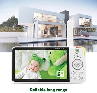 Video babyfoon met 5 inch 720p HD display, 360° Pan & Tilt, 8x zoomcamera, kleuren-nachtzicht, nachtlicht, tweewegintercom en slimme sensoren