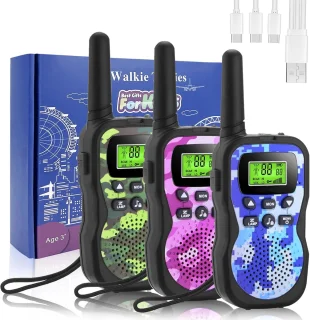 Oplaadbare Walkie Talkie voor Kinderen met 8 Kanalen en LED Zaklamp - Ideaal voor Avonturen en Kamperen