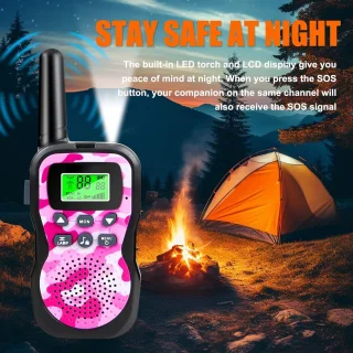 Oplaadbare Walkie Talkie voor Kinderen met 8 Kanalen en LED Zaklamp - Ideaal voor Avonturen en Kamperen
