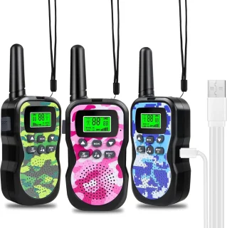 Oplaadbare Walkie Talkie voor Kinderen met 8 Kanalen en LED Zaklamp - Ideaal voor Avonturen en Kamperen