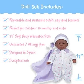 11-inch Afro-Amerikaanse babyfoonknuffel