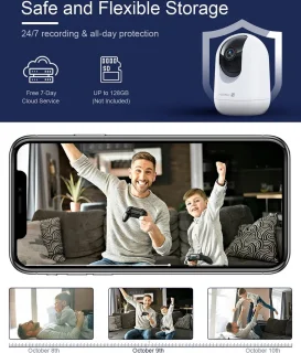 2K Wifi Babyfoon IP-camera 360° Bewegingsdetectie Nachtzicht