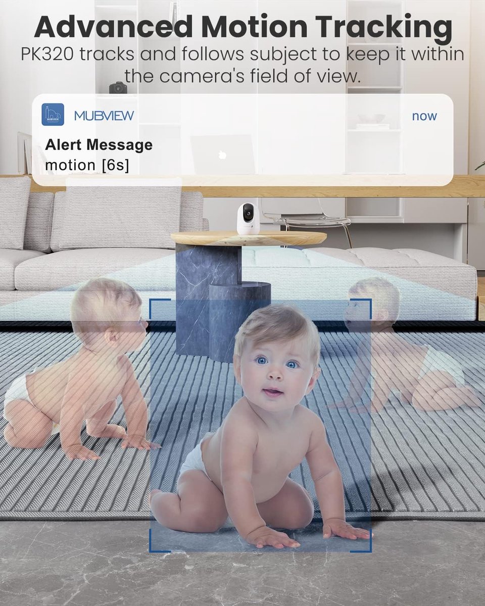 2K Wifi Babyfoon IP-camera 360° Bewegingsdetectie Nachtzicht
