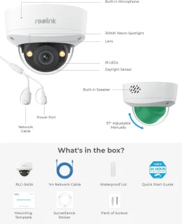 5MP HD Dome Camera - Nachtzicht & Tweeweg Audio