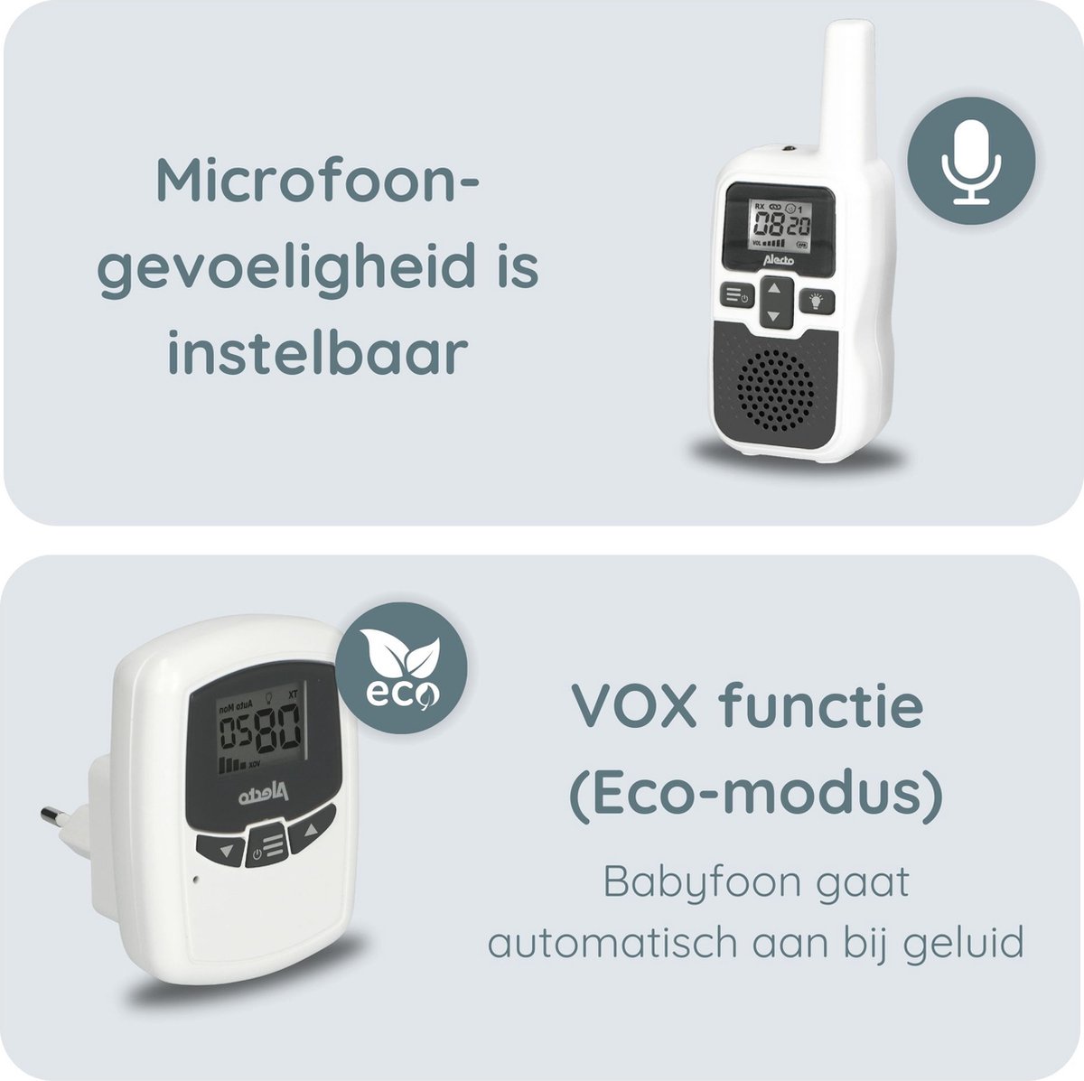 Alecto DBX-80 Audio Babyfoon Bundel met 2 Babyunits
