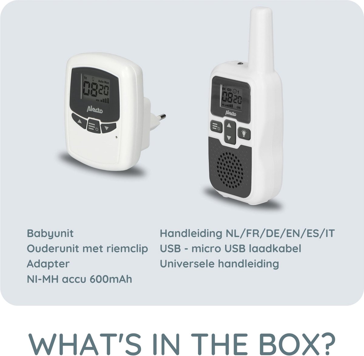 Alecto DBX-80 Audio Babyfoon Bundel met 2 Babyunits