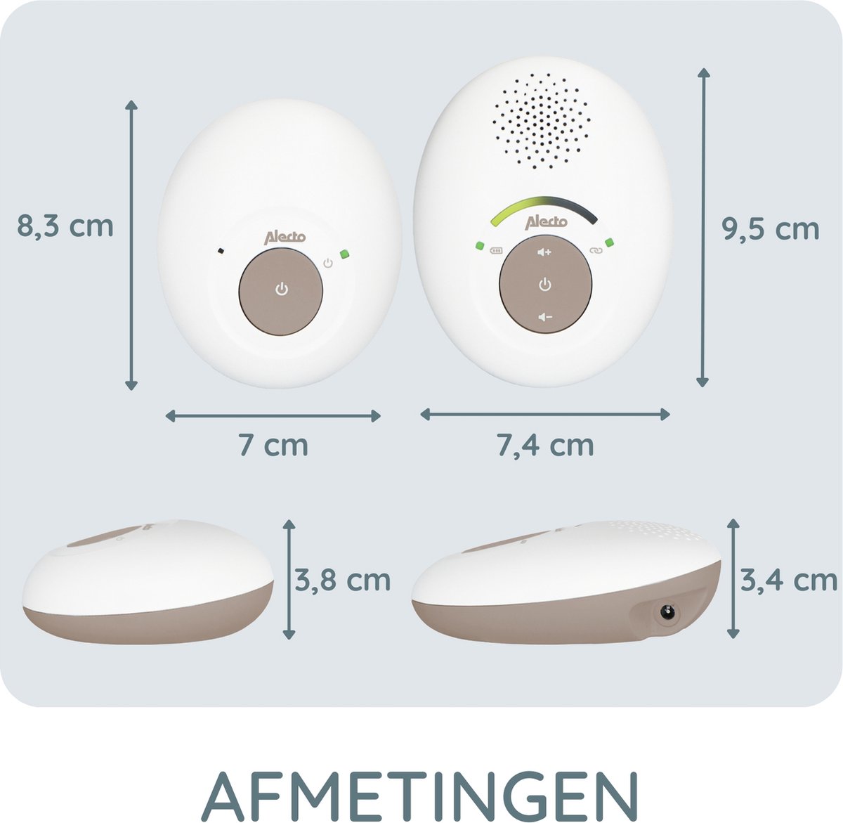 Alecto DBX110BE Babyfoon Eco DECT Wit/Beige