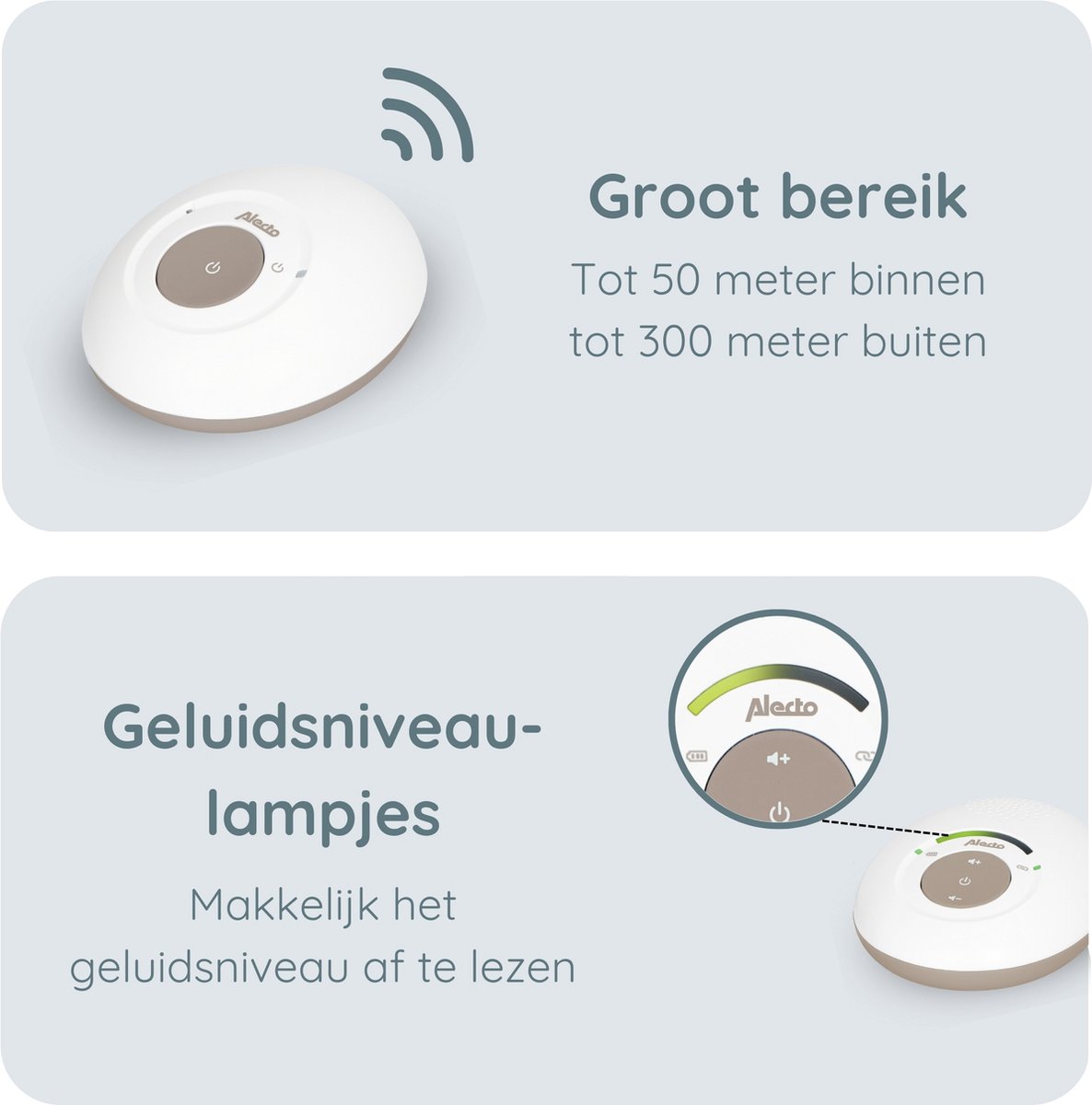Alecto DBX110BE Babyfoon Eco DECT Wit/Beige