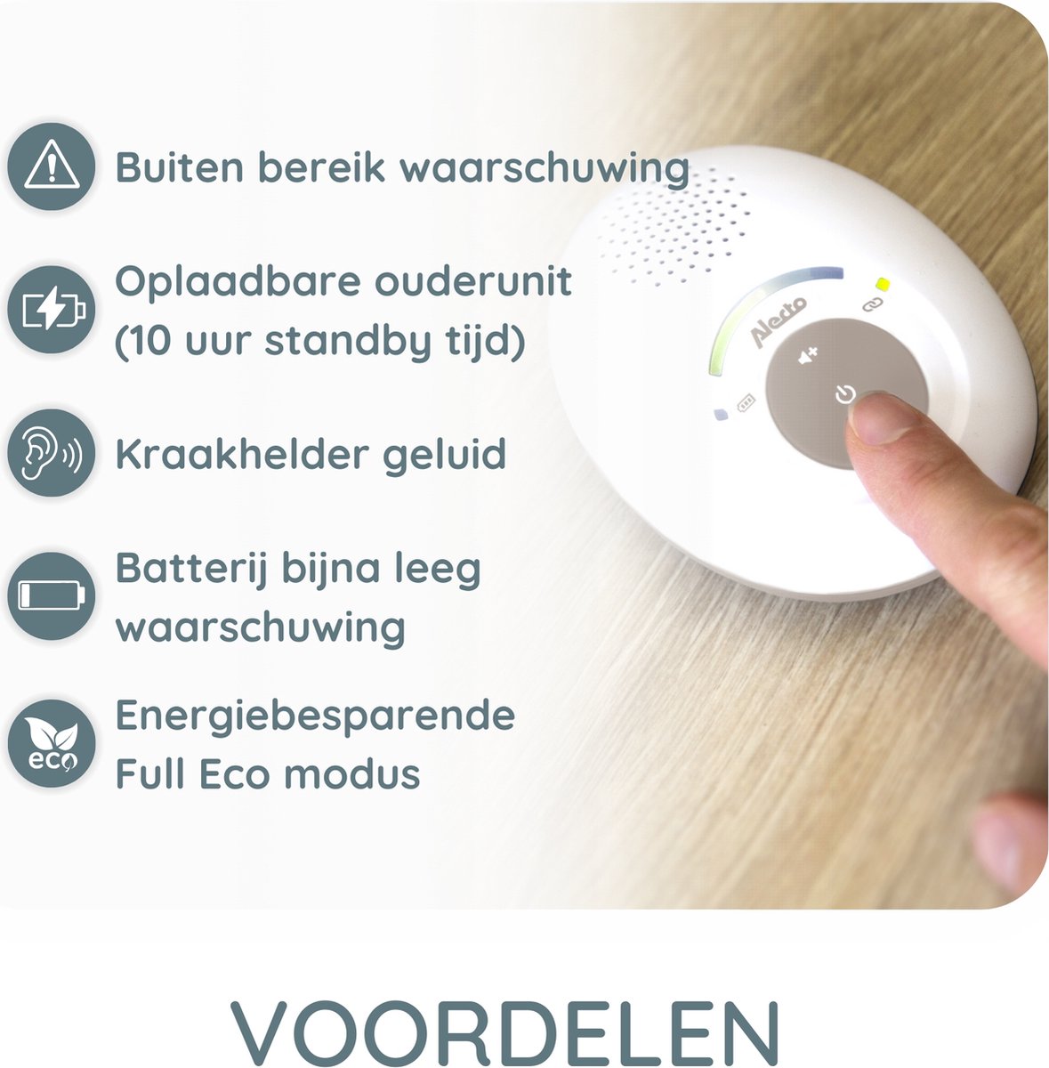 Alecto DBX110BE Babyfoon Eco DECT Wit/Beige