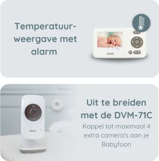 Alecto DVM-71 Babyfoon Bundel met 2 Camera's Wit