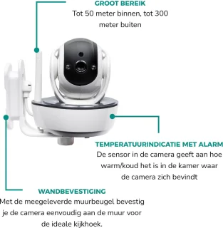 Alecto DVM200M + DVM200C Babyfoon Bundel - Wit