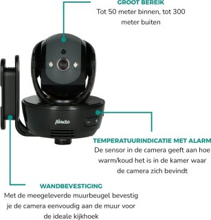 Alecto DVM200MBK Babyfoon met camera zwart