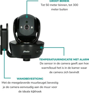 Alecto DVM200MBK Babyfoon met camera zwart