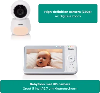 Alecto DVM2050 Babyfoon met Camera 5 inch Wit