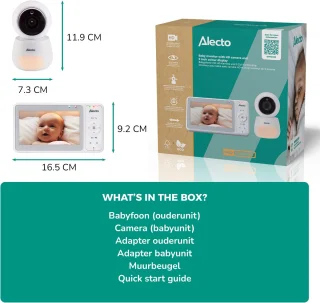 Alecto DVM2050 Babyfoon met Camera 5 inch Wit