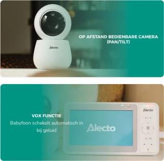 Alecto DVM2050 Babyfoon met Camera 5 inch Wit