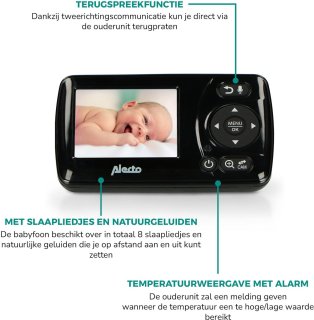 Alecto DVM71BK Babyfoon met Camera Zwart