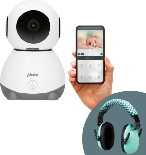 Alecto SMARTBABY10 Wifi Babyfoon met Camera + BV-71 Gehoorbeschermer Groen