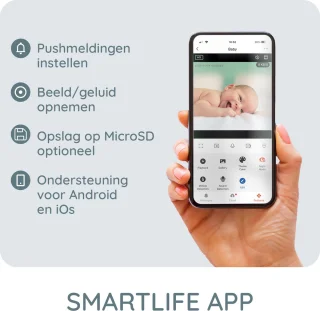 Alecto SMARTBABY5BK WiFi-babyfoon met camera - Zwart