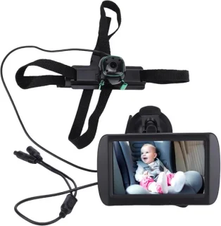 Autobabycamera met display - auto babyfoon - zwart