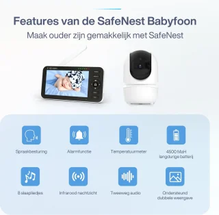 Avalect SafeNest 5 inch Babyfoon met Camera