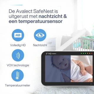 Avalect SafeNest 5 inch Babyfoon met Camera