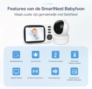 Avalect SmartNest Babyfoon 3,2 inch met camera