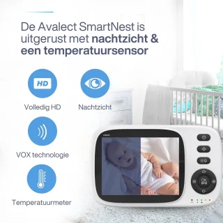 Avalect SmartNest Babyfoon 3,2 inch met camera