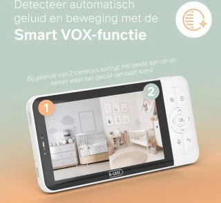 B-Care Moon Wifi Babyfoon Met 2 Camera's 5 Inch HD