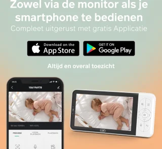 B-Care Moon Wifi Babyfoon Met 2 Camera's 5 Inch HD
