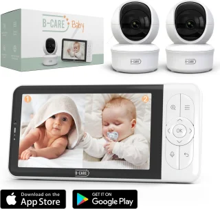 B-Care Moon Wifi Babyfoon Met 2 Camera's 5 Inch HD