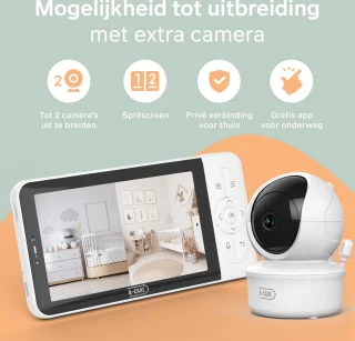 B-Care Moon Wifi Babyfoon Met 2 Camera's 5 Inch HD