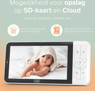 B-Care Moon Wifi Babyfoon Met 2 Camera's 5 Inch HD