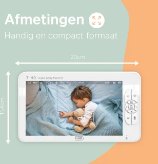 B-Care Sparkle Ultimate Babyfoon 4 Camera's 7 Inch HD