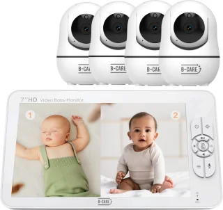 B-Care Sparkle Ultimate Babyfoon 4 Camera's 7 Inch HD