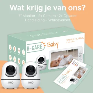 B-Care Sparkle Ultimate Babyfoon met 2 Camera's 7.0 Inch HD Monitor