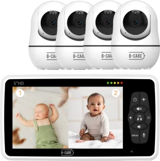 B-Care Star Supreme Babyfoon 4 Camera's 5.0 Inch HD