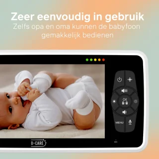 B-Care Star Supreme Babyfoon 4 Camera's 5.0 Inch HD