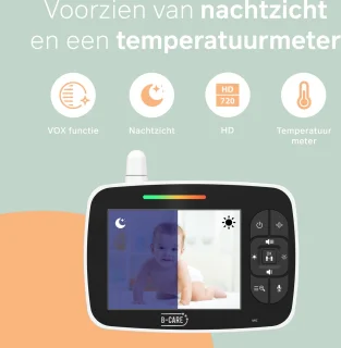 B-care Starlight Mini Babyfoon 2 Camera's 3.5 Inch LCD