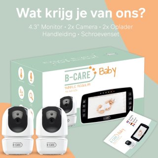 B-Care Twinkle Regular Babyfoon 2 Camera's 4.3" LCD
